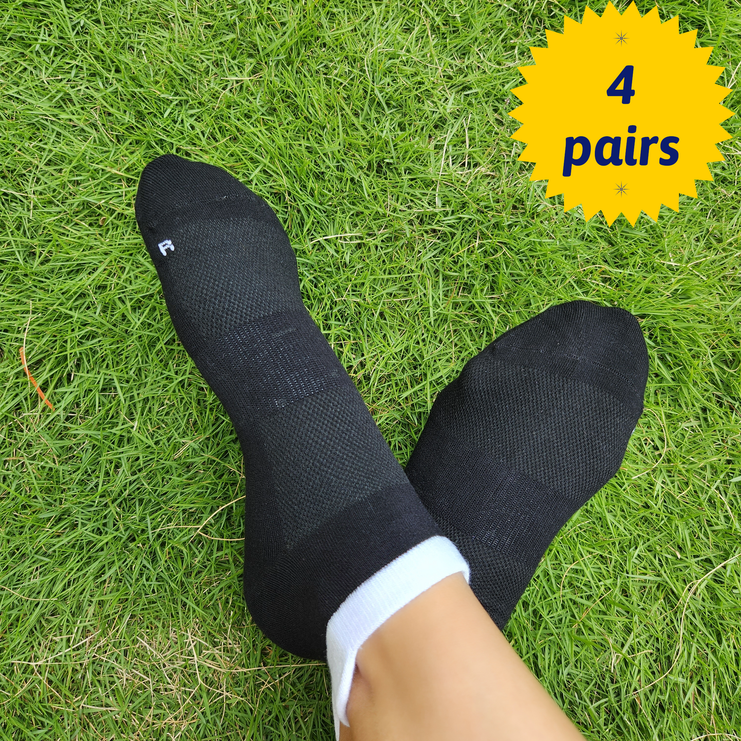 Thin Bamboo Socks (4 PAIRS) | Black 'n Bold